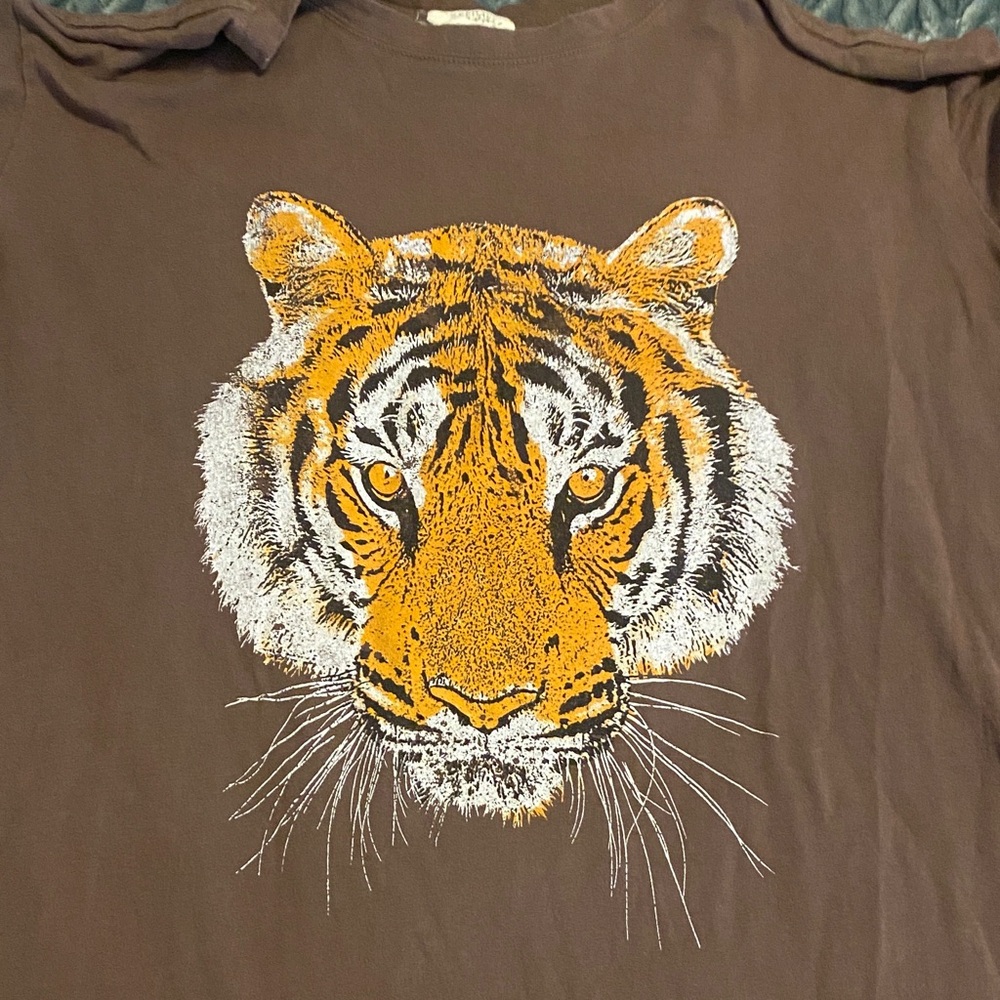 Brown Tiger Graphic Kids Shirt